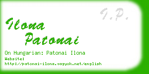 ilona patonai business card